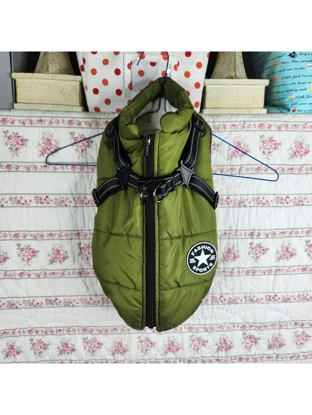 V-PET-B-R Dog Puffer Vest Harness Winter Coat Warm Padded Apparel XL